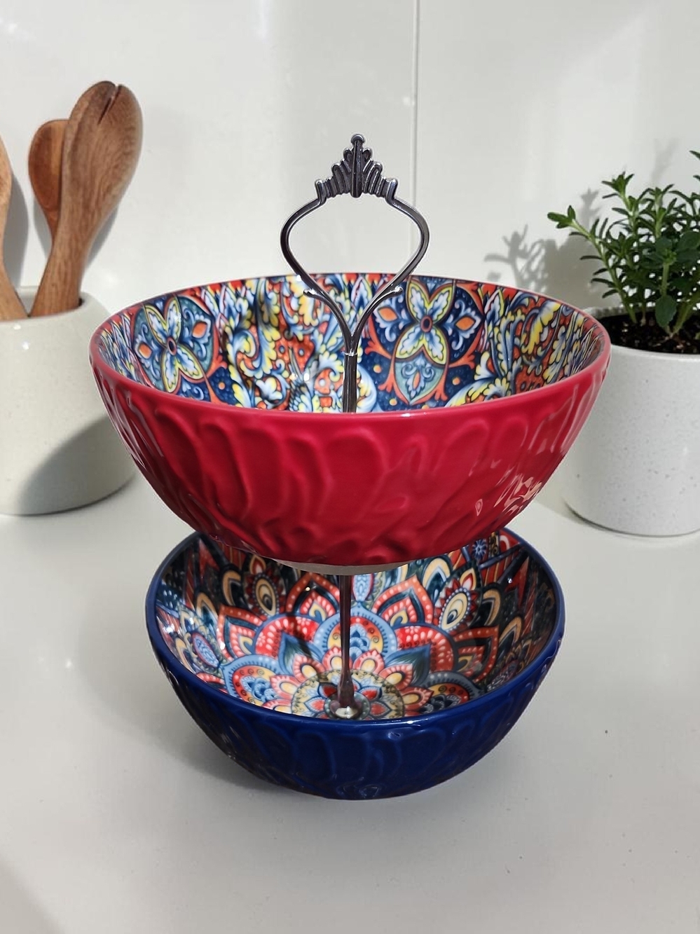 Two-Tier Decorative Serving Bowl